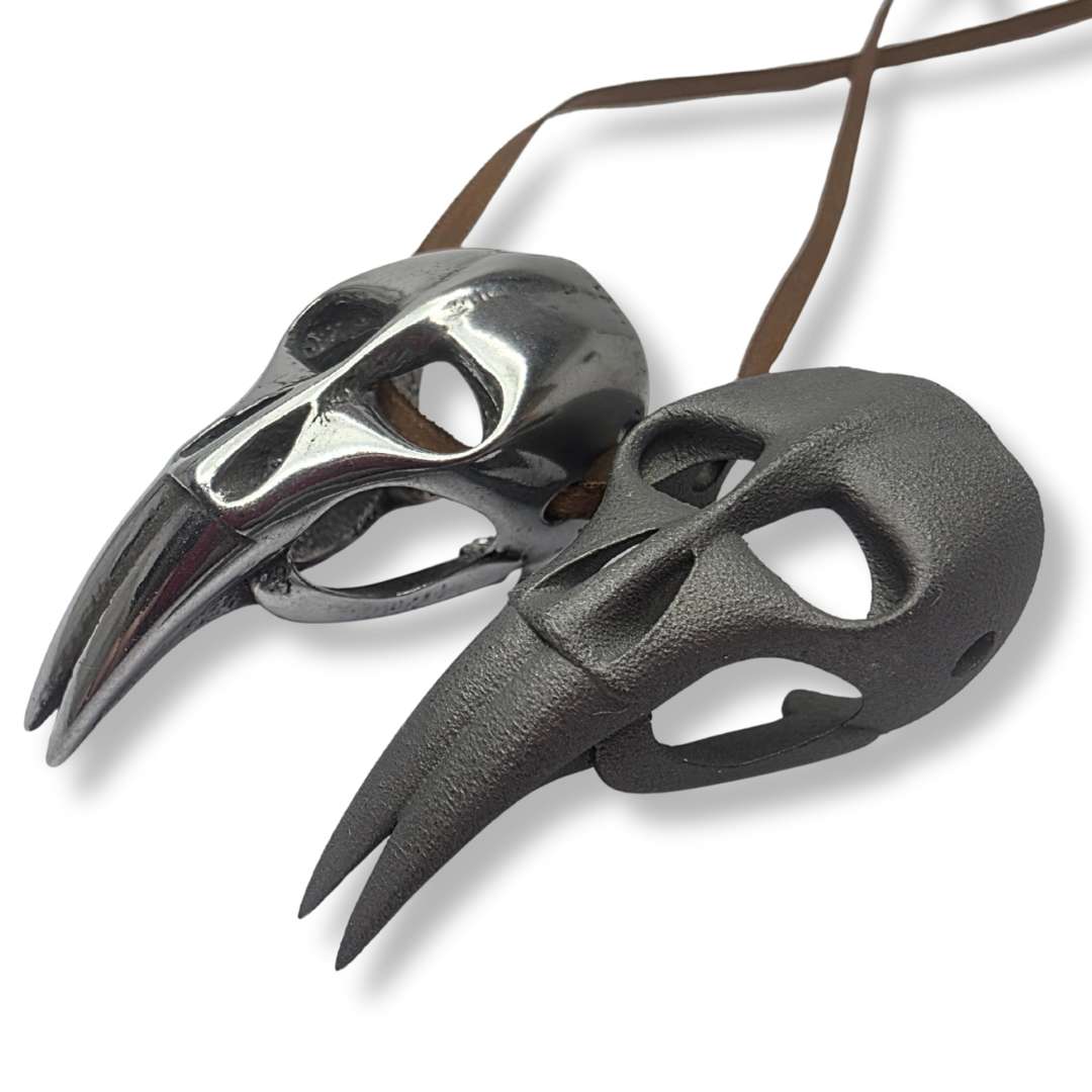 Skull pendant product image comparing medical grade materials