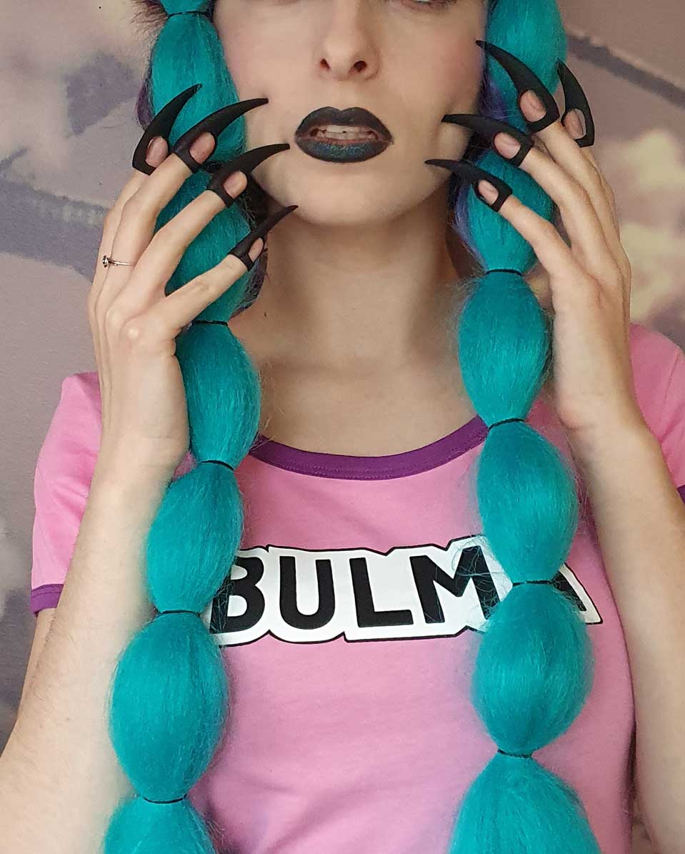 cosplay claws in a dress up outfit