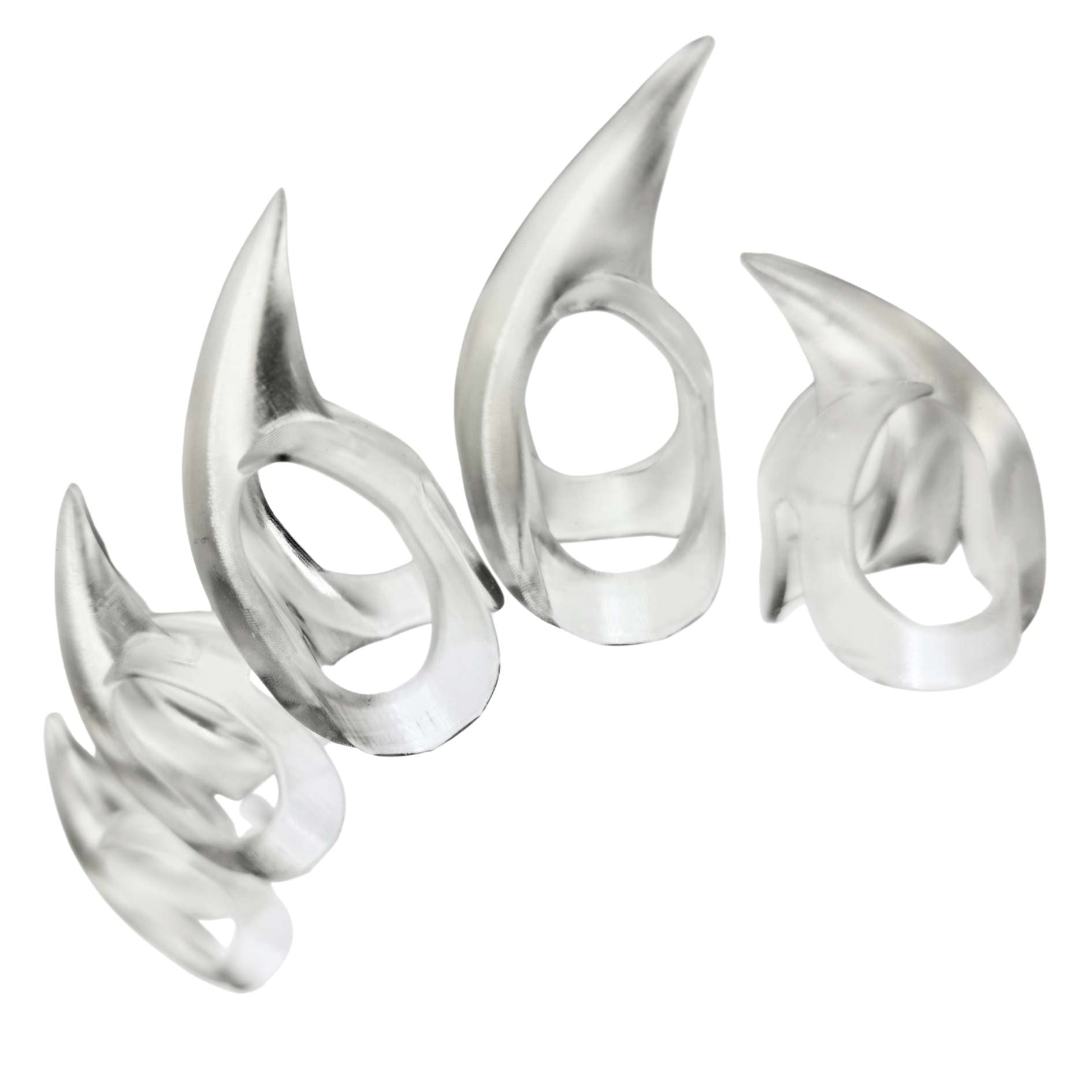 Clear crystal fetish Claws in a set of 5 pieces