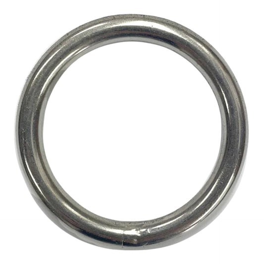 Stainless steel ring on white